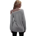 thumbnail image 3 of Femmes Mode Cou Manches Longues T-shirt en Vrac Sweat-Shirts S-XL, 3 of 6