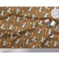 thumbnail image 2 of Soimoi Polyester Crepe Fabric Leaves,Carrot & Rabbit Kids Printed Fabric 1 Yard 52 Inch Wide, 2 of 3