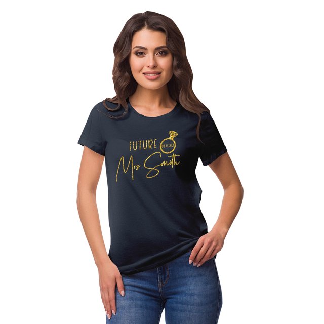 Inkdotpot T-Shirt Personnalisé pour Femme Haut Future Madame Annonce de Mariage Shirt-RX