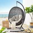 thumbnail image 1 of Modway Chaise Longue Balançoire d'Extérieur en Rotin pour Patio, Rouge/noir, 1 of 10