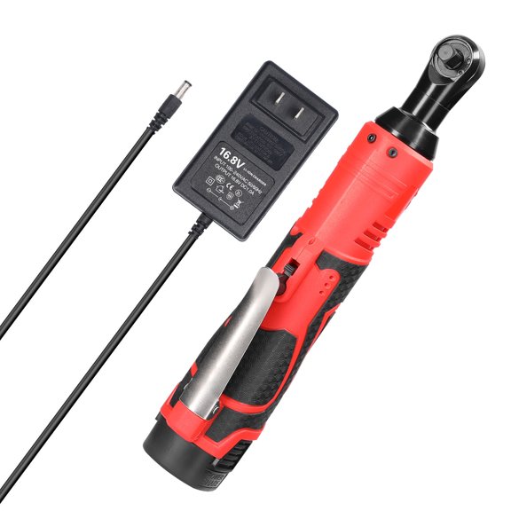 Amdohai Multifunctional 16.8V Impact Wrench Cordless Rechargeable Electric Wrench 3/8 Inch 90° Right Angle Ratchet Wrenches Impact Driver Power Tool