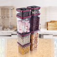 thumbnail image 3 of Dry Food Container TASTAN Modular Pantry Canister - Clear Square Dry Food Container with Airtight Seal | Flour/Sugar/Coffee Organizer for Neat Kitchens | Stackable Design, Airtight Canister, C, 3 of 5