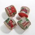 thumbnail image 1 of Vaidha Christmas Wired Ribbon Snowman Santa Claus Xmas Tree Truck Ribbon Plaids Xmas Decorative Gift Wrapping Ribbon For DIY Crafts Wreath Bow, 1 of 3