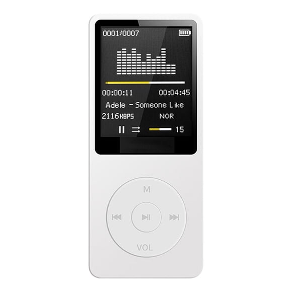 VONKY MP3 Player Record Digital Display Screen Portable Lossless Players Portable Sport Running Walking Equipment with Micrphone White