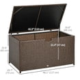 thumbnail image 3 of Outsunny Coffre de Terrasse en Rotin de 113 Gallons avec Couvercle et Poignée, Brun, 3 of 10