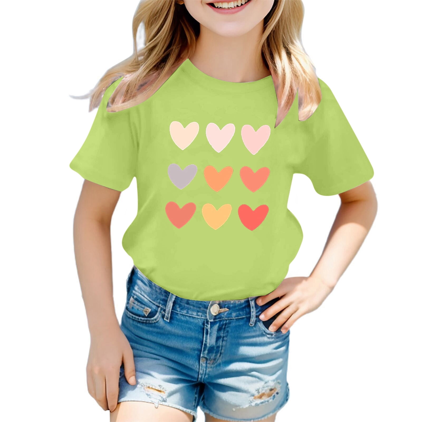 B91xZ Mode Filles T-Shirt de la Saint-Patrick pour Filles à Manches Courtes, GN2 7-8 Ans