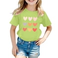 thumbnail image 1 of GDREDA Vêtements Fille Enfants Filles Mignon Imprimé Graphique Col Rond Manches Courtes Tee Été Décontracté T-Shirt Sortie Hauts GN2,11-12 Ans, 1 of 4