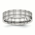 thumbnail image 1 of Stainless Steel Brushed and Polished Ridged 6mm Band Ring 11.5 Size, 1 of 6
