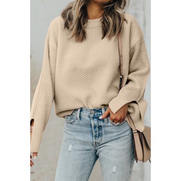 FOLUNSI Stylish Drop Shoulder Sweater - Effortless Every Day Fashion!