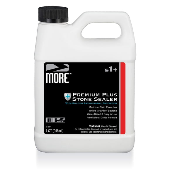 More Premium Plus Stone Sealer Protector for Countertops - Natural Stone, Marble, Granite Surfaces - Advanced Formula (Quart / 32oz)