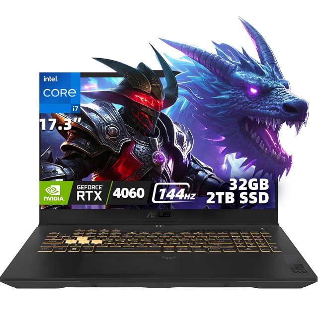 ASUS TUF F17 17.3" 144Hz FHD(1920 x 1080)IPS Gaming Laptop, Intel Core i7-13620H, GeForce RTX 4060, 32GB DDR5 2TB SSD, Win 11 Home, RGB Keyboard, Dolby Atmos Audio, MUX Switch