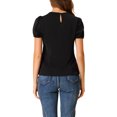 thumbnail image 3 of INSPIRE CHIC Blouse à Manches Bouffantes d'Été pour Femme à Col Peter Pan Noir TG, 3 of 6
