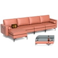 thumbnail image 1 of Costway Modular L-shaped Sectional Sofa with  Reversible Chaise & 4 USB Ports Coral Pink, 1 of 10