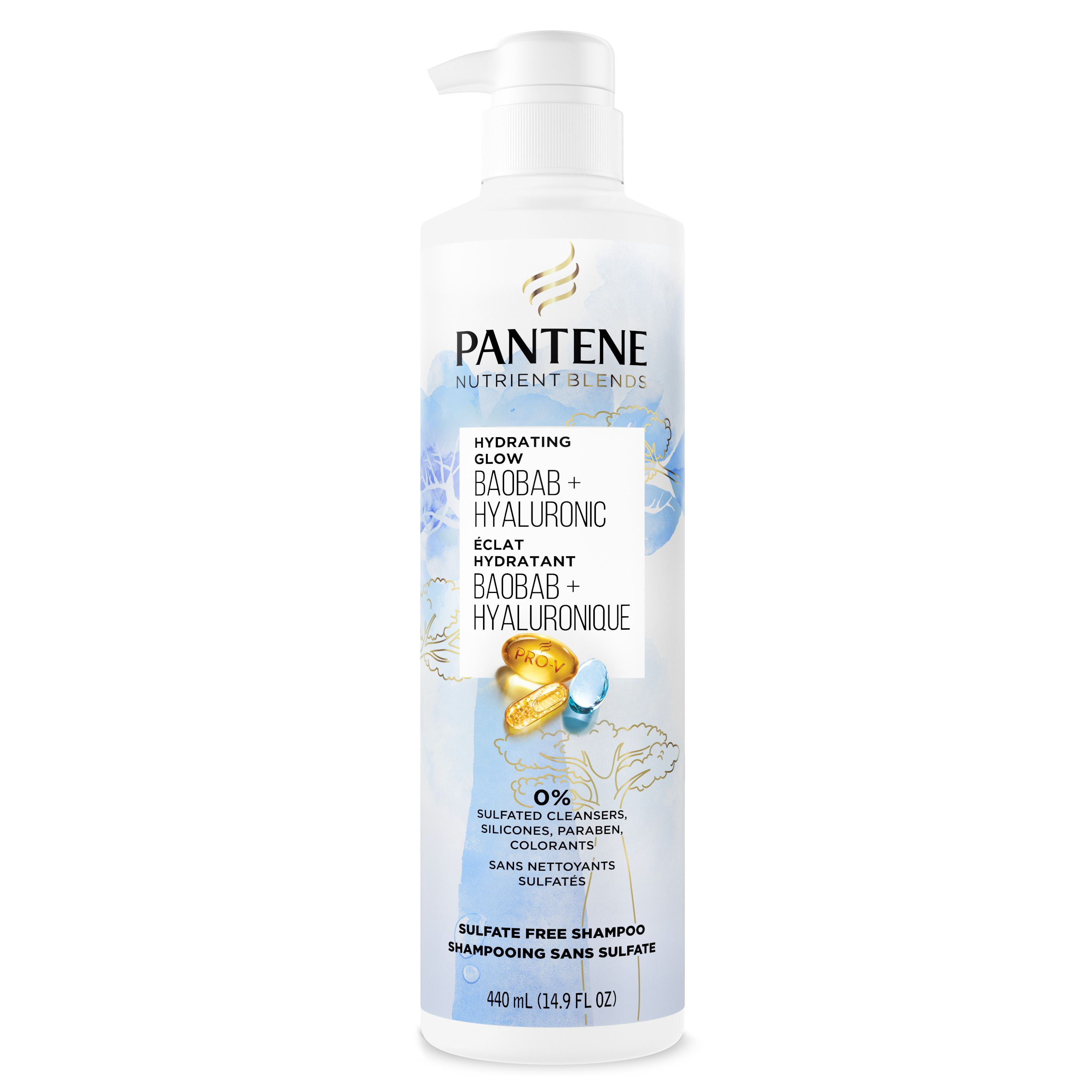 Pantene Nutrient Blends Hydrating Glow Baobab + Hyaluronic Sulfate Free Shampoo
