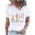 thumbnail image 1 of Birdeem T-Shirts à Col Rond pour Femmes Pâques Rabbit Imprimé T-Shirts Manches Courtes T-Shirt Blouse Hauts, 1 of 9
