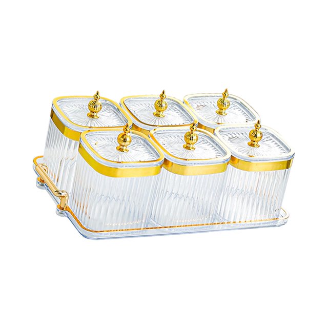Luzkey Pot à Condiments Pots à Condiments Contenant de Rangement Multifonctionnel Pot à Condiments Compartimenté Pot d'Assaisonnement Pot d'Assaisonnement pour Poivre Fête 6 Pots