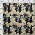 thumbnail image 2 of oneOone Cotton Flex Fabric Leaves & Orchids Floral Print Fabric BTY 40 Inches Wide, 2 of 4