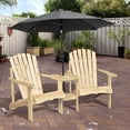 thumbnail image 2 of Outsunny Double Wooden Adirondack Chair Muskoka Chair, Natural, 2 of 10
