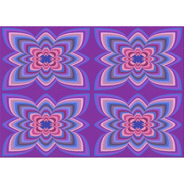 Ahgly Company Machine Washable Indoor Rectangle Transitional Purple Area Rugs, 5' x 7'