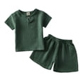 thumbnail image 3 of Ensemble d'Été pour Garçons en Mélange de Lin Doux, T-Shirt à Manches Courtes et Shorts Confortables, 3 of 3
