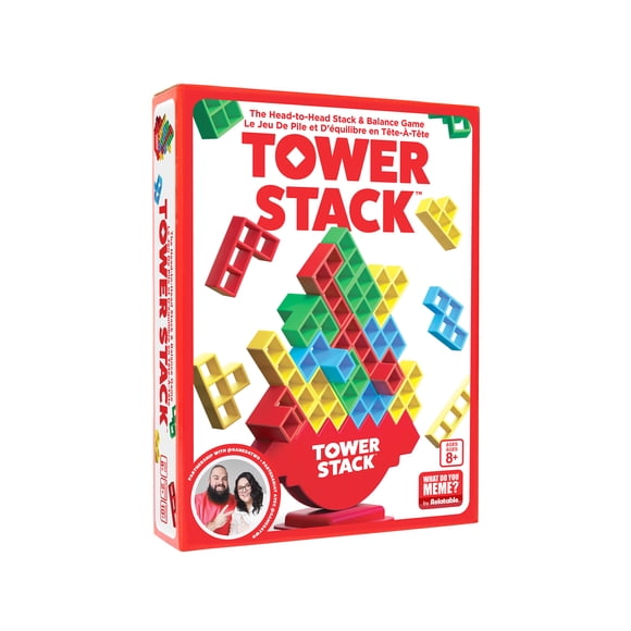 Tower Stack by What Do You Meme? – Head-to-Head Stacking and Balancing Game for Kids and Families, Includes Blocks and Instructions, Ages 8+