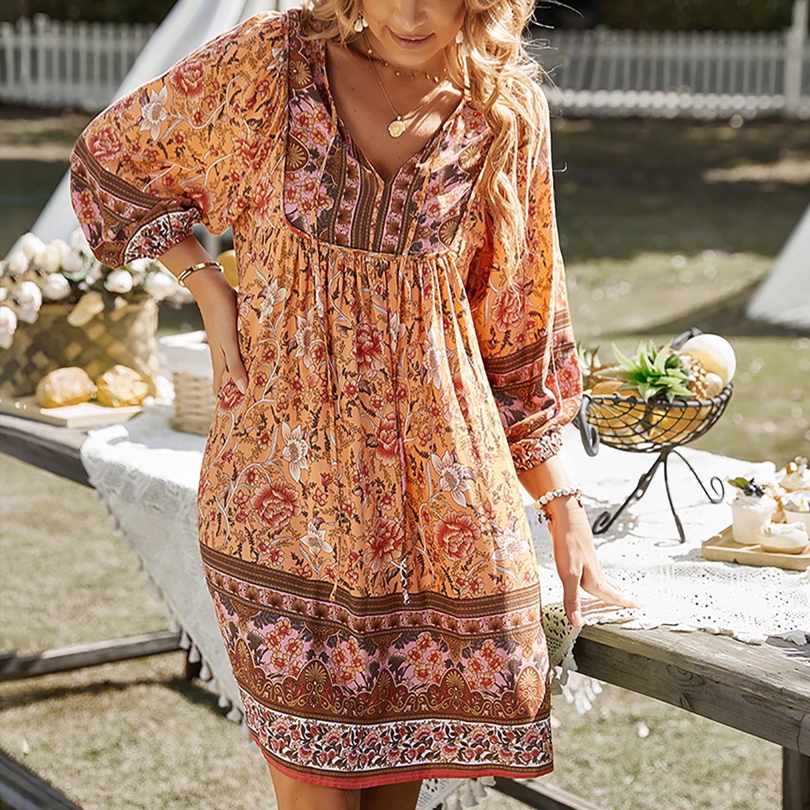 vintage boho dress Earthy Solstice Bell Sleeve Maxi Regular flowing tiered maxi is your go Boho Dresses, Bohemian Dresses, Vintage