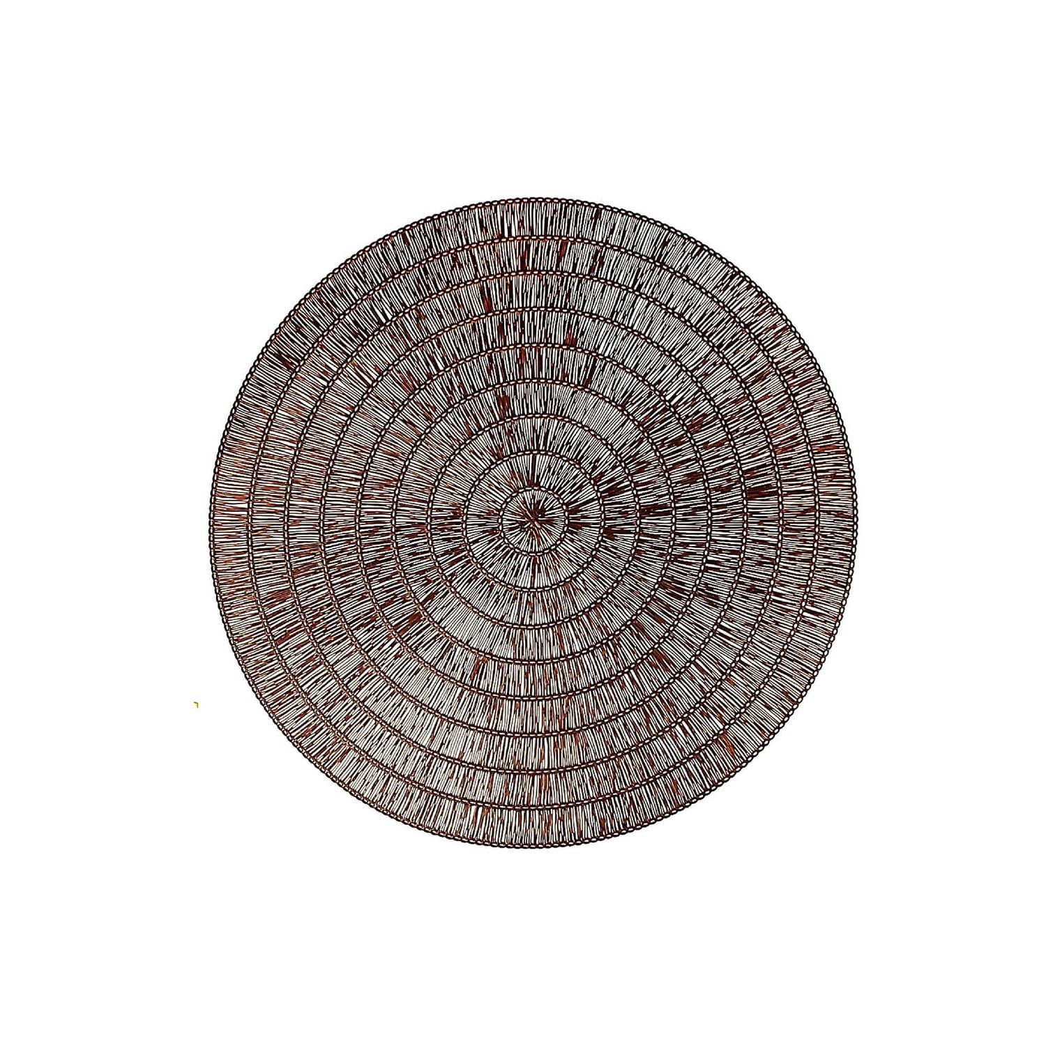 Set De Table Rond En Dentelle Pvc Marron - Lot De 12