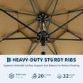 thumbnail image 3 of Yiwa 10ft Solar Patio Umbrella Offers a 3-Tier Design With Built-In Led Lights, Easy Crank And Push Button Tilt, Vented Top, And 8 Durable Ribs, Making It Ideal For Your Pool, 3 of 7