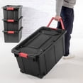 thumbnail image 4 of Sterilite Bac Industriel Robuste et Durable de 15 Gallons avec Loquets Rouges, Lot de 18, 4 of 10