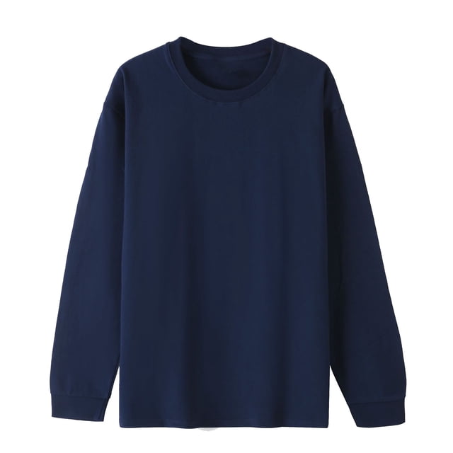 Timegard Hauts pour Femmes Chandails, un Haut Décontracté à Manches Longues à Col Rond en Bleu Foncé Uni. Conçu pour Superposer, Ce Chandail en Tissu Respirant et Doux s'Agence Bien avec des jeans, des leggings Ou des Pantalons pour un Style d'Automne Décontracté. Idéal pour les Tenues Décontractées pour Femmes.