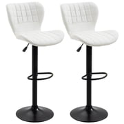 HOMCOM Bar Stools Set of 2 Adjustable Height Swivel Bar Chairs PU Leather