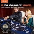thumbnail image 2 of VEVOR 8 Player Foldable Poker Table, Blackjack Texas Holdem Poker Table with Padded Rails and Stainless Steel Cup Holders, Portable Folding Card Board Game Table, 2 of 9
