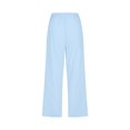 thumbnail image 5 of Women Comfortable High Waisted Wide Leg Pants Drawstring Elastic Trousers Comfy Straight Leg Long Pants With Pockets, 5 of 5