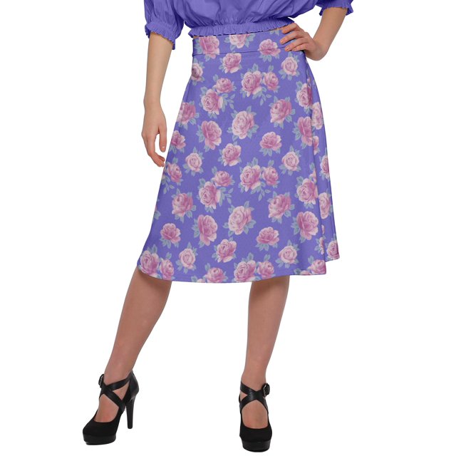 Moomaya Jupe Imprimée pour Femmes en Poly Spandex Tenue Décontractée Jupe d'Été pour Filles