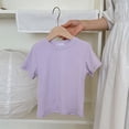 thumbnail image 2 of HVOBBTY T-Shirt Classique à Manches Courtes pour Tout-Petit, T-Shirt Ample Uni pour Enfants Garçon Fille à Manches Courtes, Blouses à Col Rond Style Western Haut Violet, 100, 2 of 3