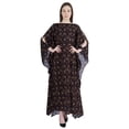 thumbnail image 1 of Moomaya Boat Neck Caftan Rayon Cover Up Printed Cold Shoulder Kaftan Maxi Dress, 1 of 6