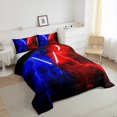 thumbnail image 4 of Erosebridal Galaxy Lightsaber Bedding Queen Comforter Set, Modern Rectangle Down Comforter, Futuristic Decor, Reversible 3pcs, 4 of 8