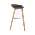thumbnail image 2 of Bronte Living 26 inch Modern Polypropylene Counter Stool with Footrest for Kitchen, Restaurant - Series Connor - White with Natural Wood Legs, 2 of 7
