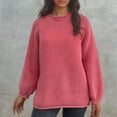 thumbnail image 4 of BVOFAR Chandails pour Femmes Grande Taille Chandails de Couleur Unie Manches Longues Col Rond Hauts Décontractés Coupe Ample Chandail, 4 of 5