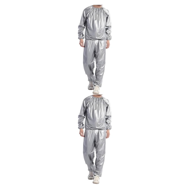 yingyy 1/2/3/5 Maison Salon Spa Sauna Combinaison Course Exercice Mise en Forme Veste de Survêtement Réutilisable Lavable PVC Combinaisons de Sport Argent m 2 Pcs