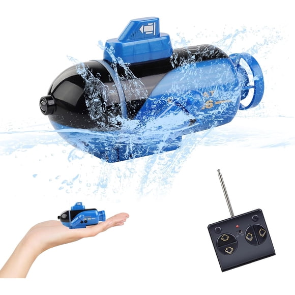 B-Qtech Mini RC Submarine for Kids, Waterproof Remote Control Boat Pool Toy, Diving Submarine Model for Fish Tank & Bathtub, Birthday Gift