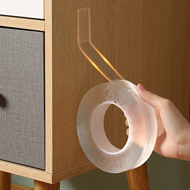 1 Roll Double-sided Tape Seamless Self-adhesive Waterproof Transparent Adhesive Tape Wall Sticker for Home