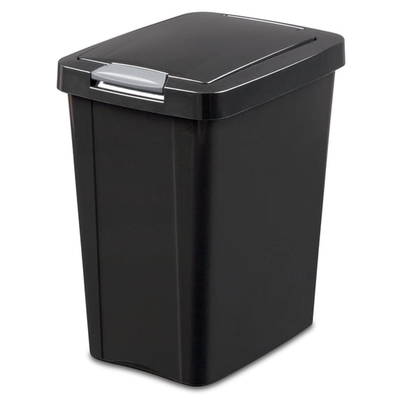 Sterilite 28L Touch Top Wastebasket- Black
