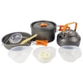 thumbnail image 1 of Camping Hiking Cookware Set Outdoor Portable Picnic Cookware Kit Aluminum Oxide Pot Frying Pan Set Travel Cooking Accessories, 1 of 8