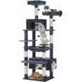 thumbnail image 1 of Large Cat Tree cm Cat Tower for Large Cats Cat Condo with Sisal-Cove Scratching Posts and Pads Padded Perch Dual Condo and Basket for Indoor Cats-Grey Small, 1 of 6