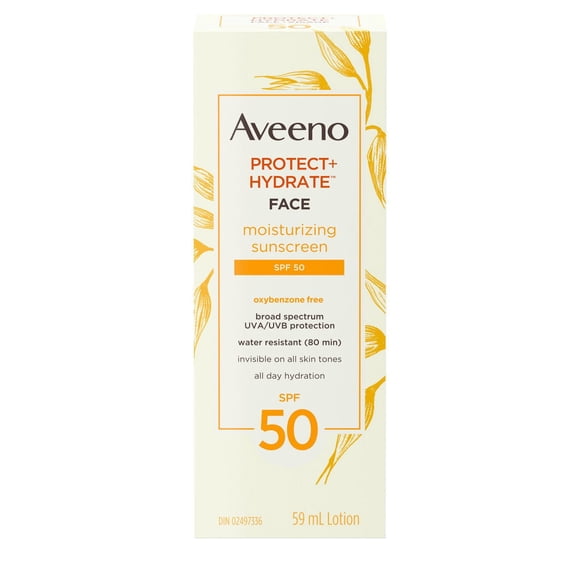Aveeno Protect + Hydrate Écran Solaire Hydratant pour le Visage Fps 50, 59 ml