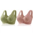thumbnail image 1 of Yuyuzo Front Closure Bras for Women Plus Size 2 Pack Full Support Wireless Comfortable Everyday Bra, 1 of 4