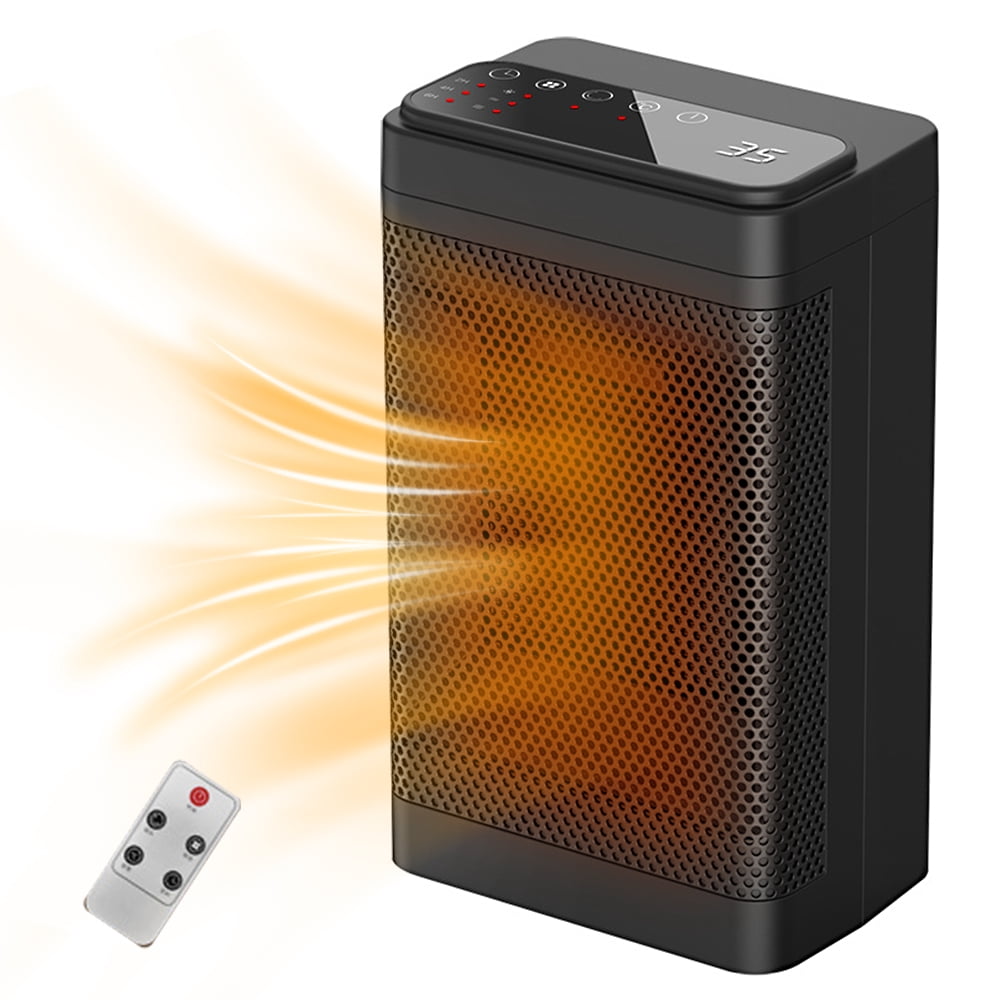 Riwcyla Heater Household 3 Speed Screen Remote Control Electric 1500W High 12H Timing Intelligent Shutdown Small Desktop PTC Fast Heat Silent Heater