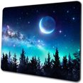 thumbnail image 1 of Space Galaxy Mouse Pad Tree Forest Moon Gaming Mousepad Non Slip Rubber Base Square Small Mouse Pads for Desk Wireless Mouse Computer Laptop Mouse Mat Desk Accessories Office Decor - Blue Black, 1 of 5