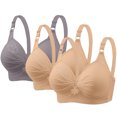 thumbnail image 2 of Bras for Women, 3PCS Womans Printing Gathered Together Large Size Daily Bra Underwear No Rims, 2 of 9